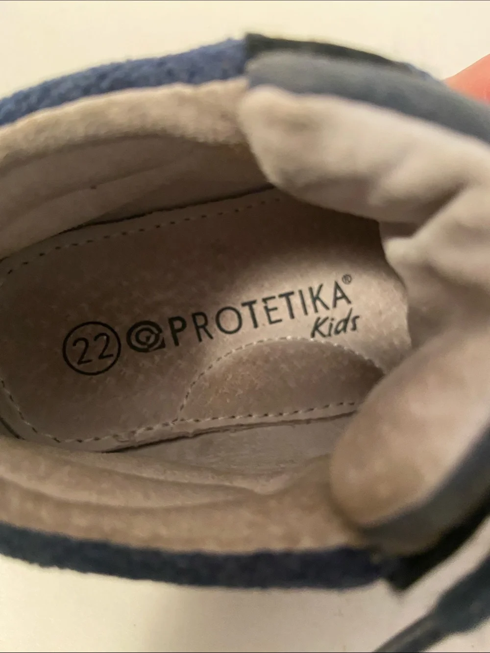 Protetika Kids Suede Blue High-Top Lace-Up Sneakers w/ Red Accent 22